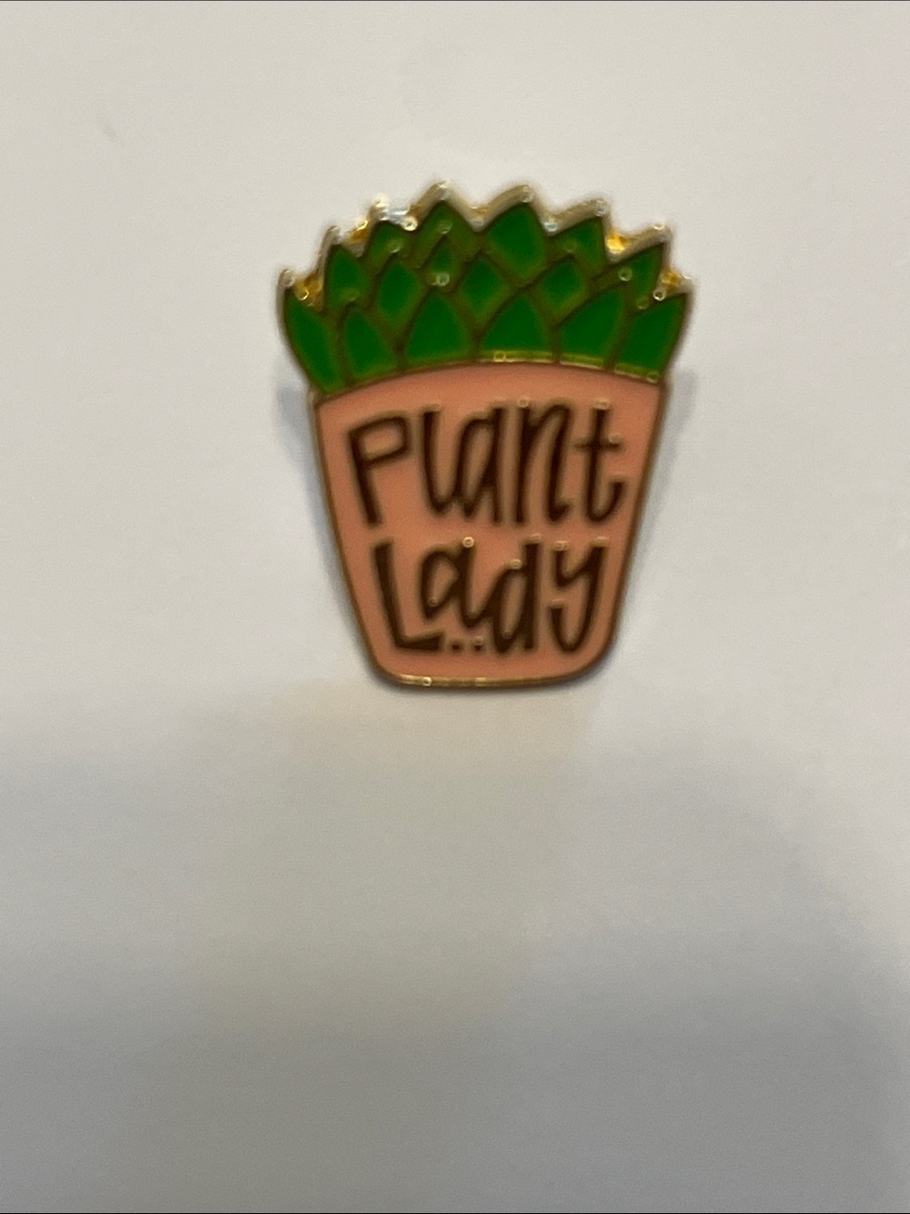 Plant Lady Pink & Green Enamel Pin - Women Jewelry